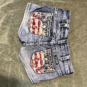 Wild & Free Cowgirl tuff shorts.